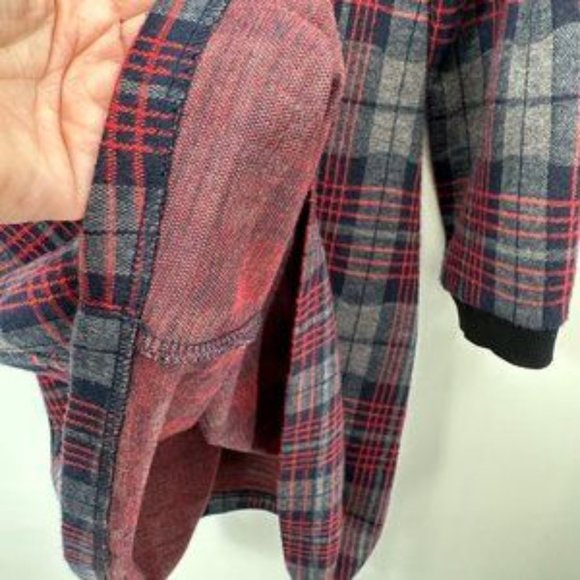 ModCloth Snug as a Hug Plaid Mini Dress Grey Red Long Sleeve Size XL - Picture 5 of 5